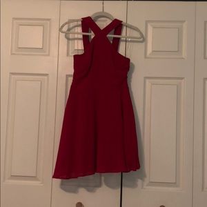a line red dress